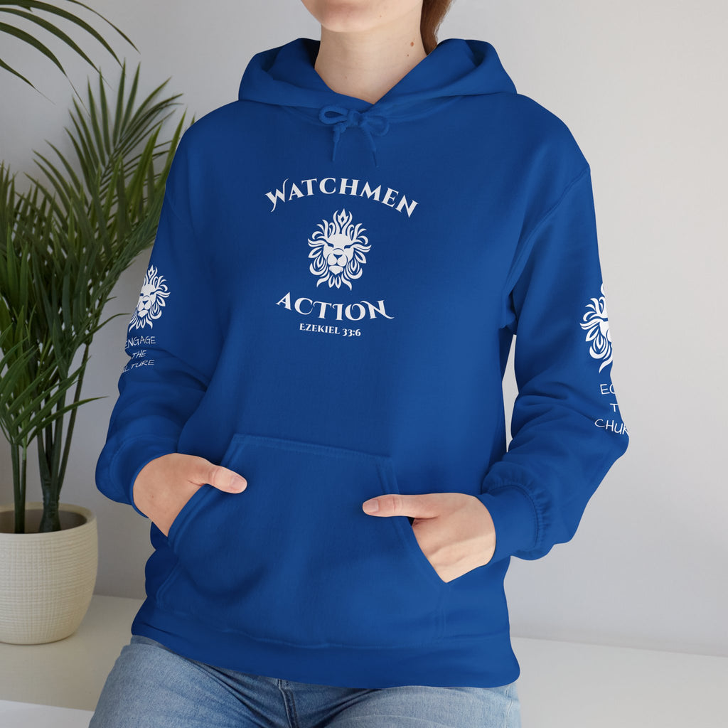 Watchmen Action Hoodie — Vintage Crest Graphic Sweatshirt