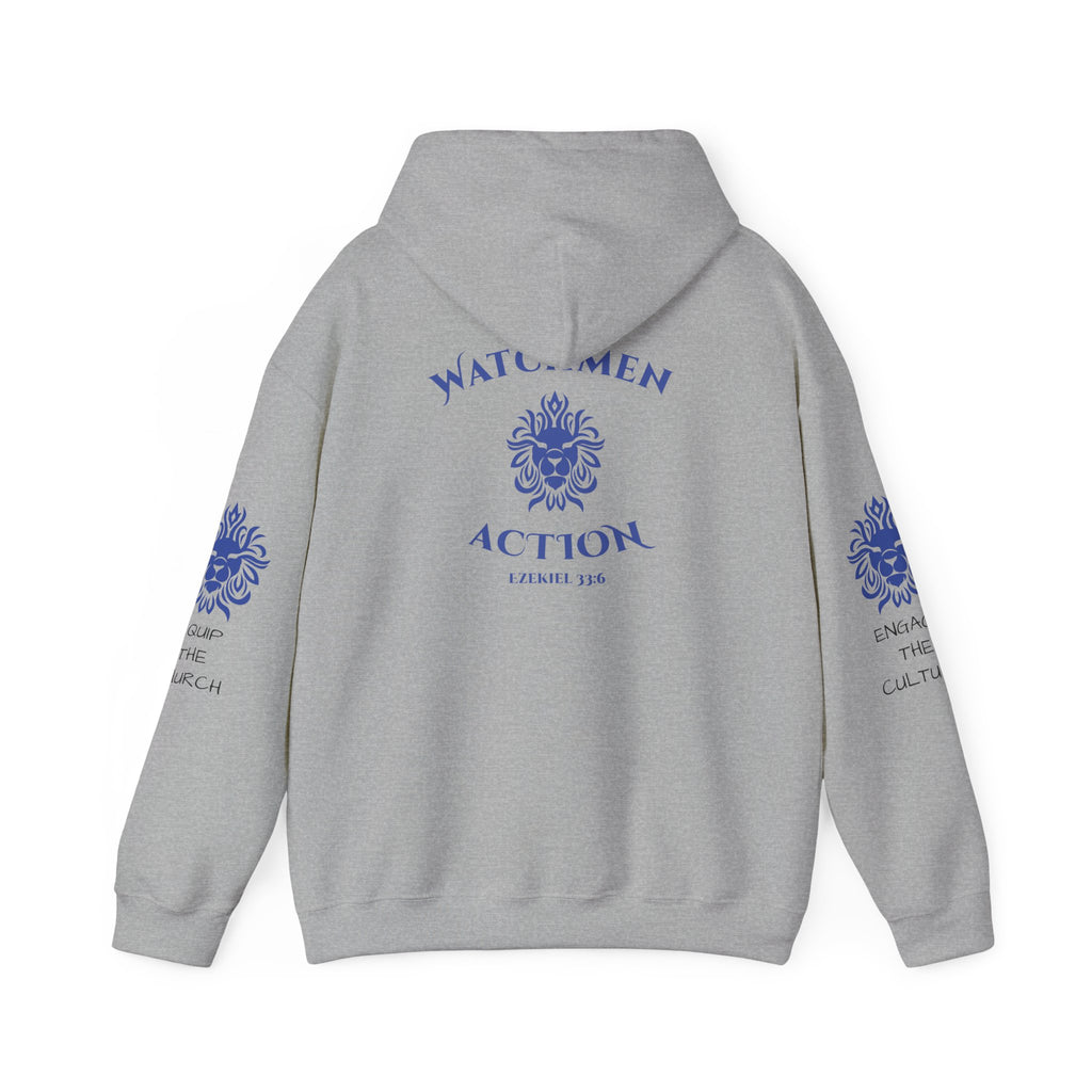 Watchmen Action Hoodie — Vintage Crest Graphic Sweatshirt