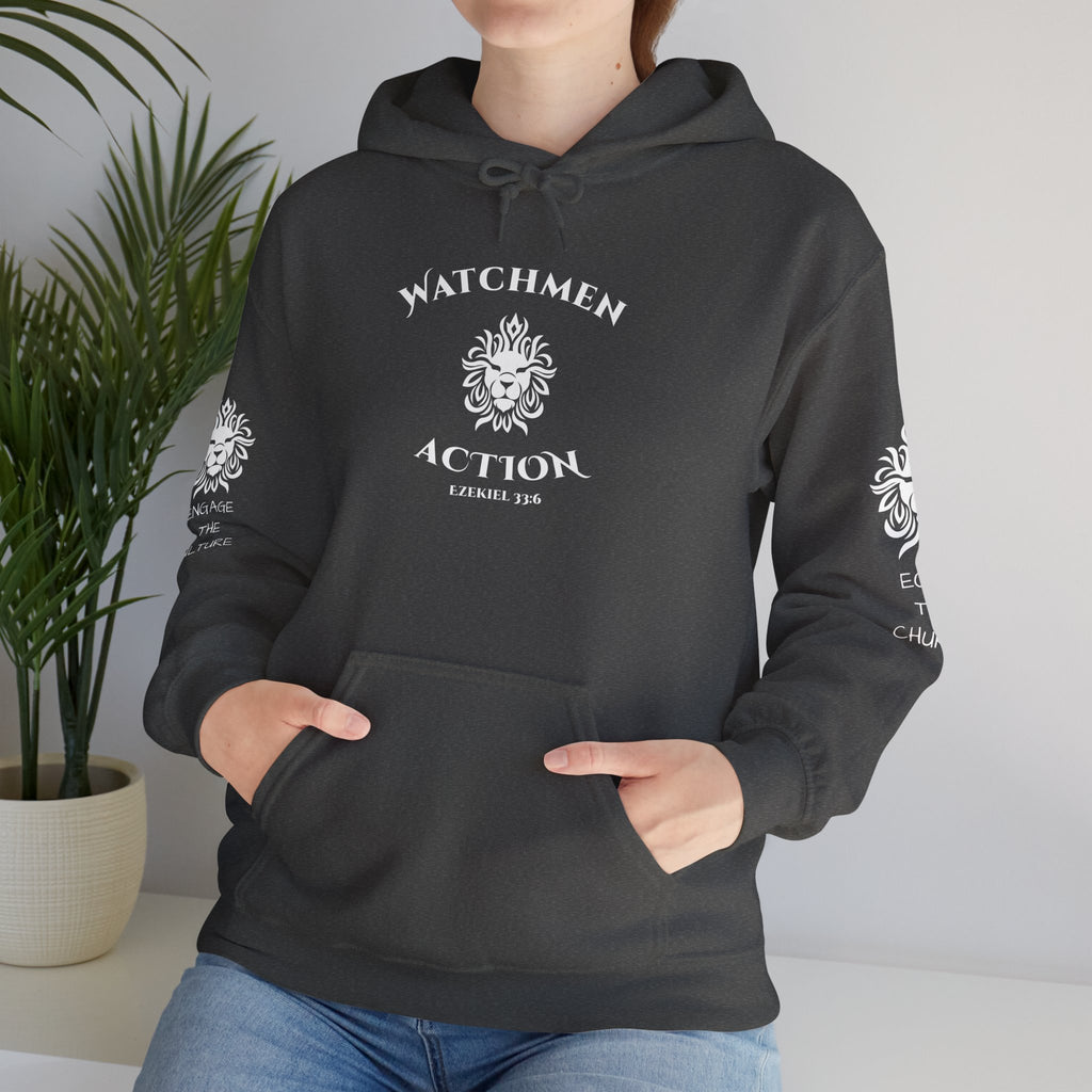 Watchmen Action Hoodie — Vintage Crest Graphic Sweatshirt