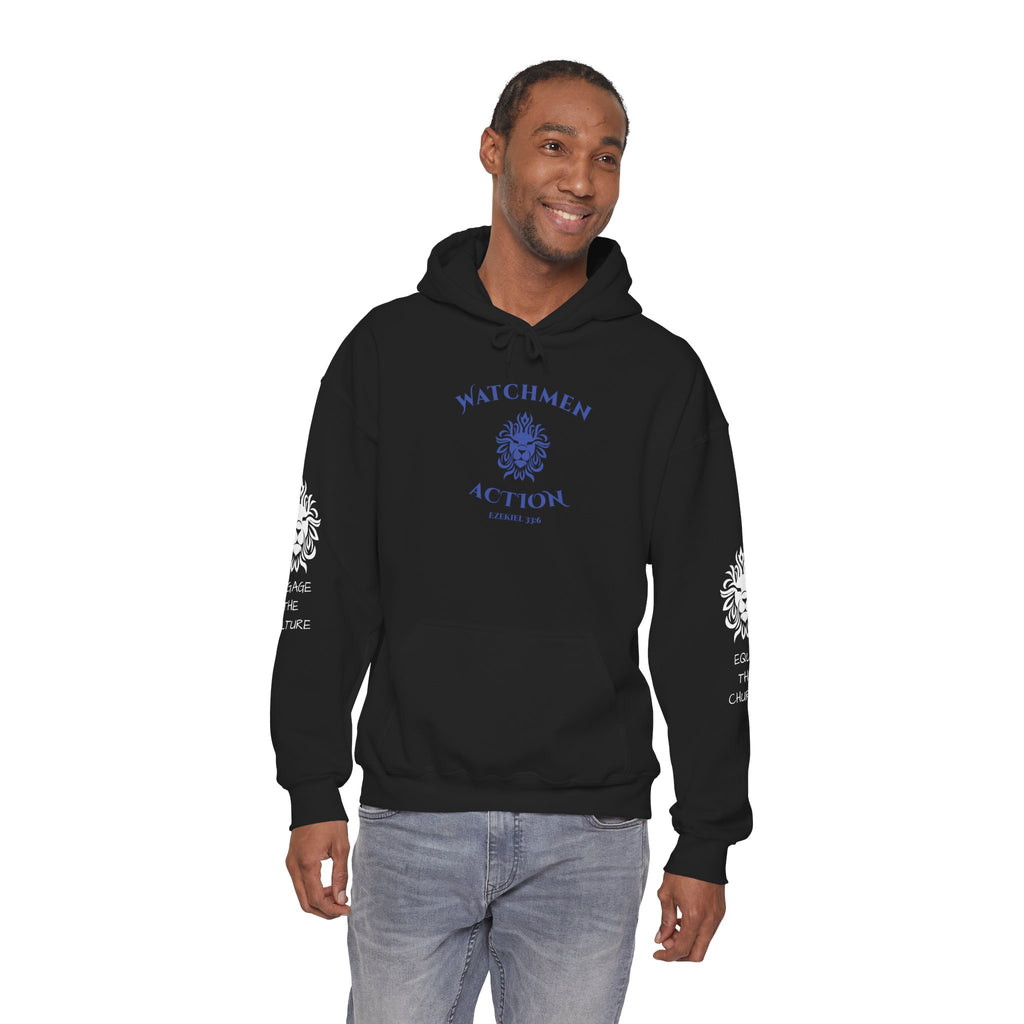 Watchmen Action Hoodie — Vintage Crest Graphic Sweatshirt