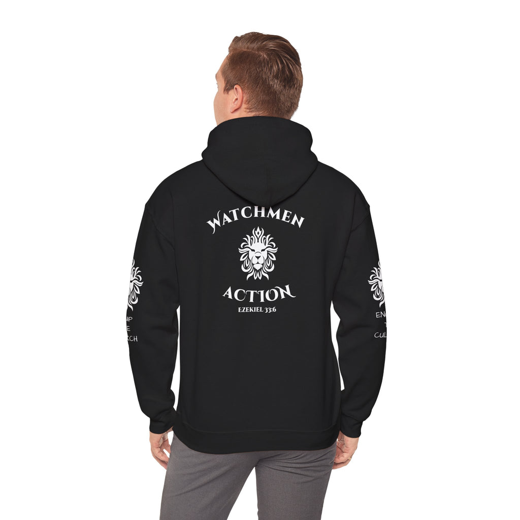 Watchmen Action Hoodie — Vintage Crest Graphic Sweatshirt