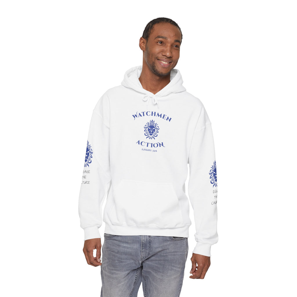 Watchmen Action Hoodie — Vintage Crest Graphic Sweatshirt