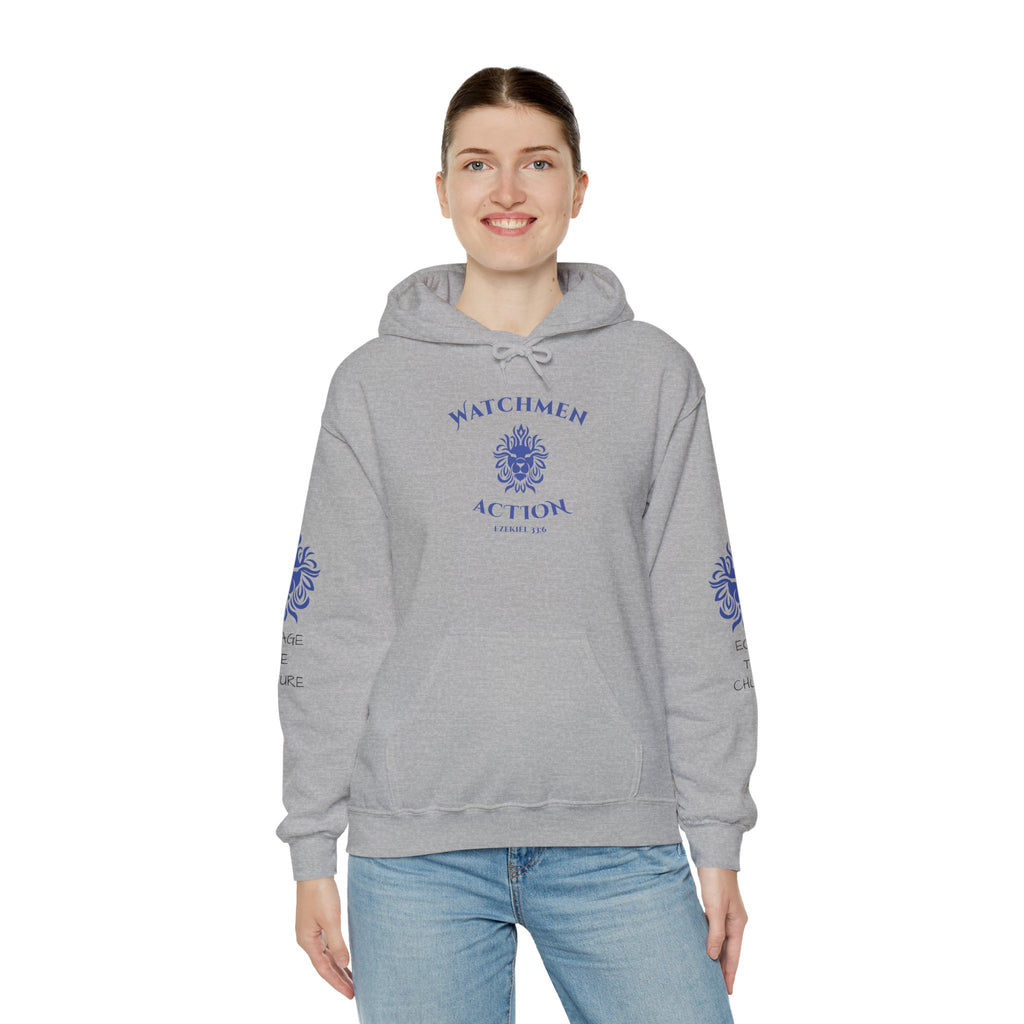 Watchmen Action Hoodie — Vintage Crest Graphic Sweatshirt