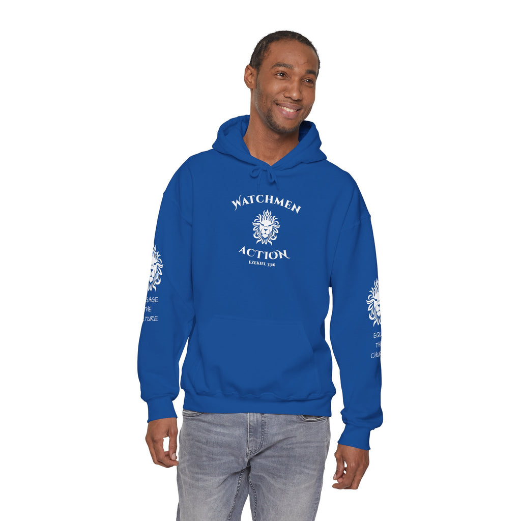 Watchmen Action Hoodie — Vintage Crest Graphic Sweatshirt