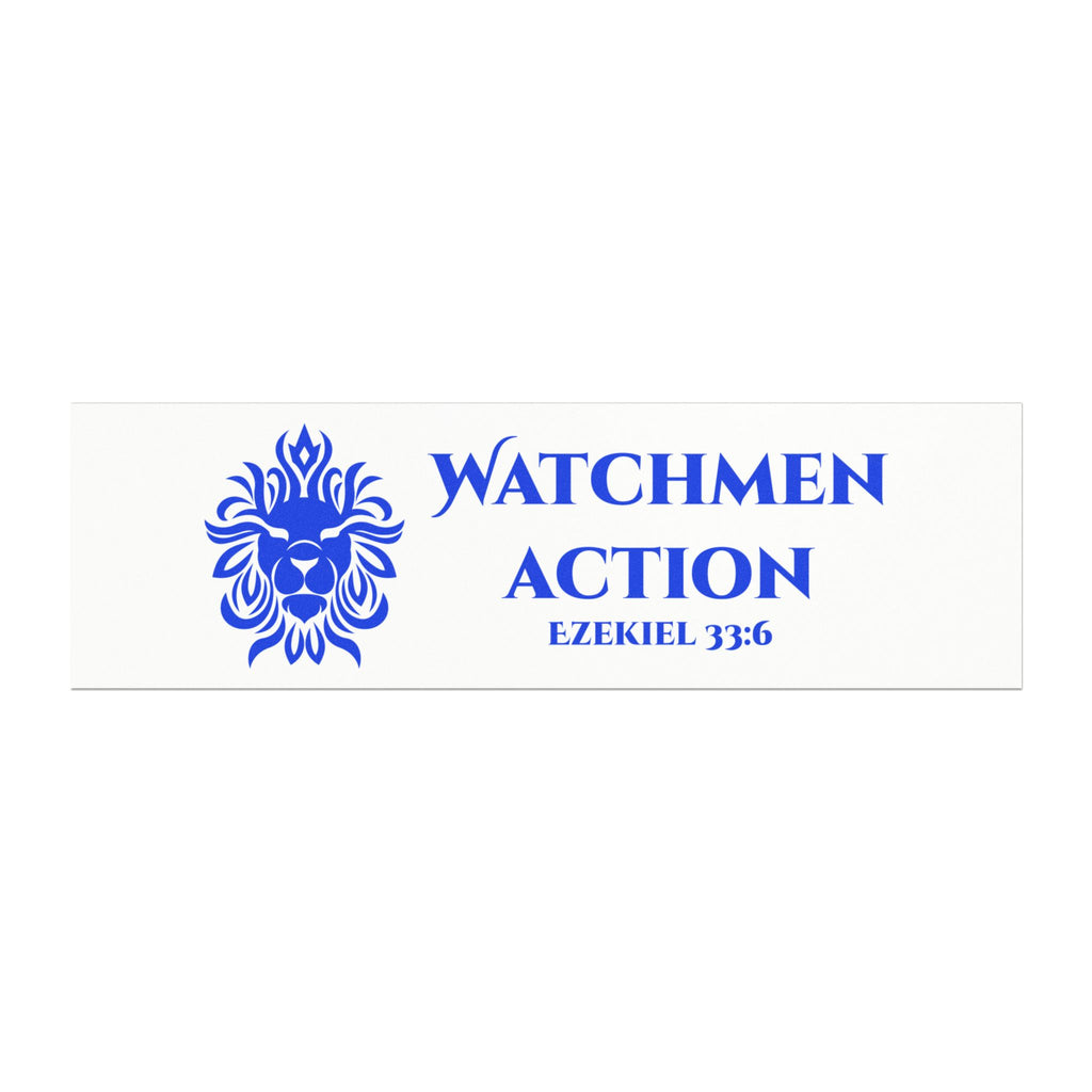 Watchmen Action Car Magnet — "Ezekiel 33:6" Blue Lion Bumper Sticker