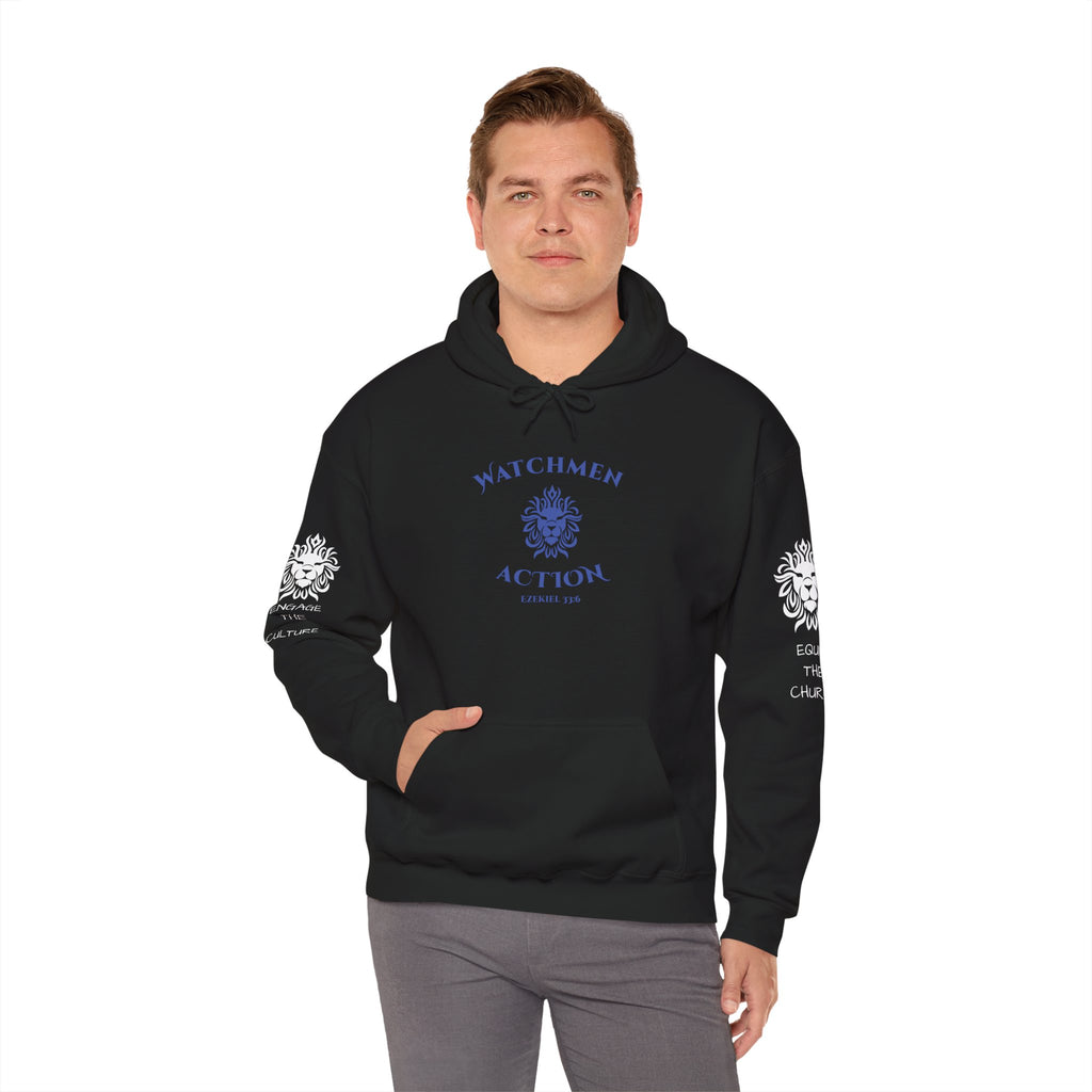 Watchmen Action Hoodie — Vintage Crest Graphic Sweatshirt