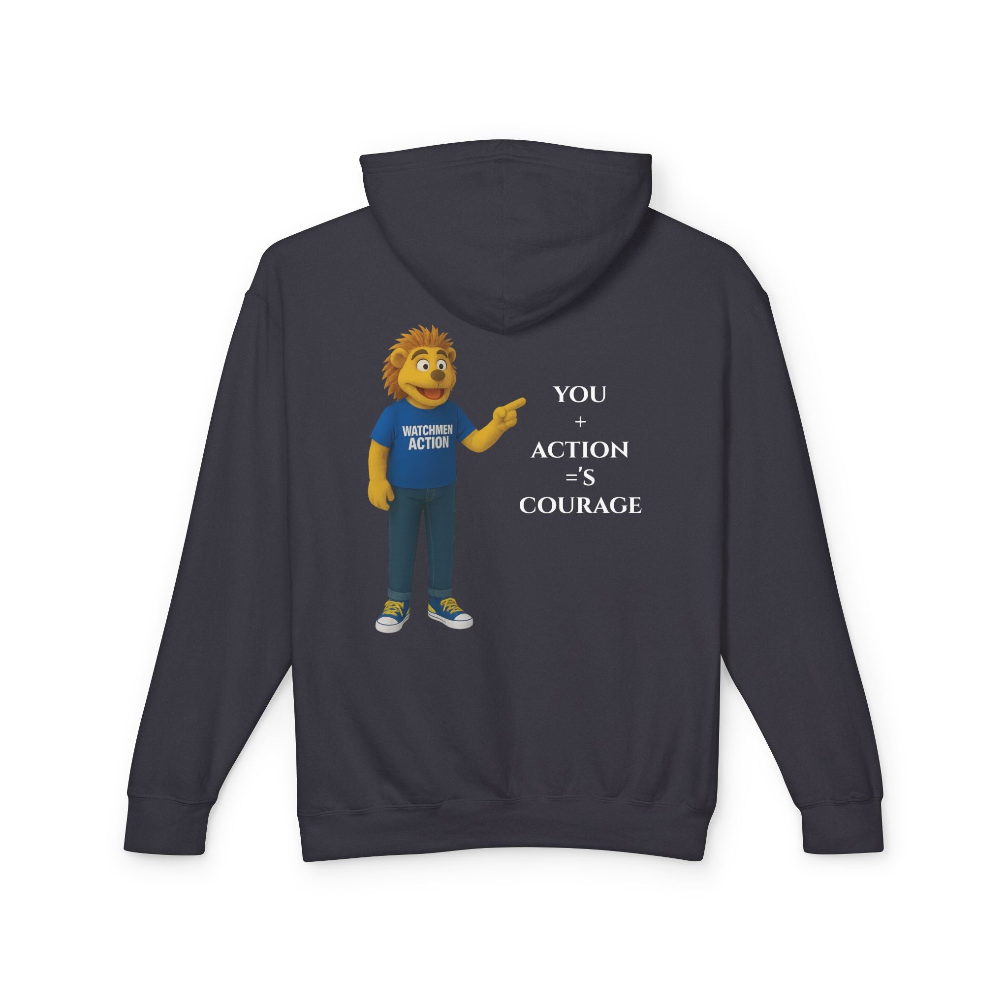 Watchmen Action Hoodie — Ladies "You + Courage = Action" (Ezekiel 33:6)