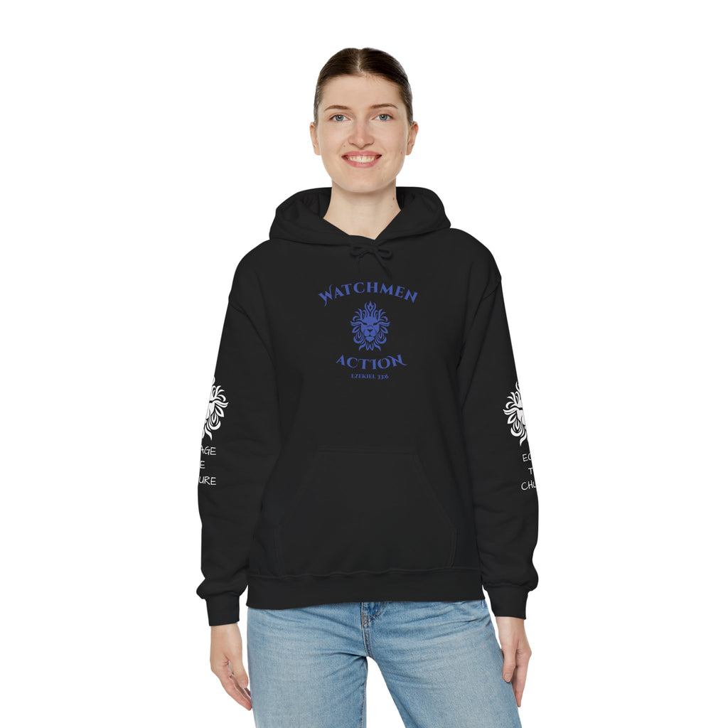 Watchmen Action Hoodie — Vintage Crest Graphic Sweatshirt