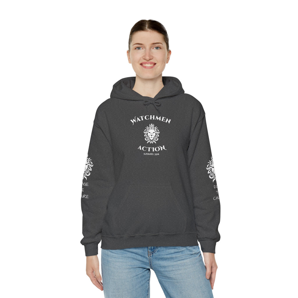 Watchmen Action Hoodie — Vintage Crest Graphic Sweatshirt