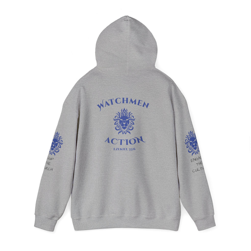 Watchmen Action Hoodie — Vintage Crest Graphic Sweatshirt
