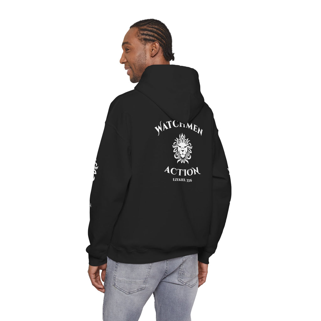 Watchmen Action Hoodie — Vintage Crest Graphic Sweatshirt