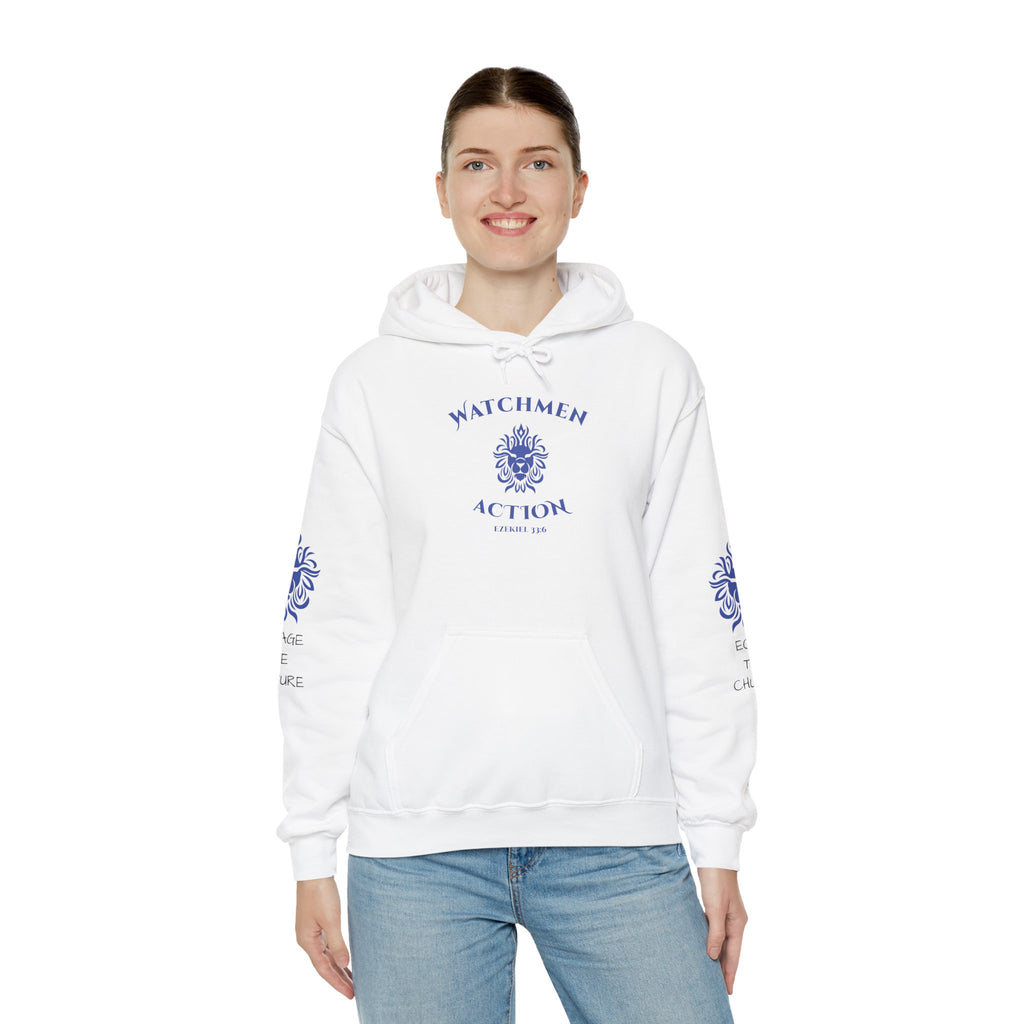 Watchmen Action Hoodie — Vintage Crest Graphic Sweatshirt