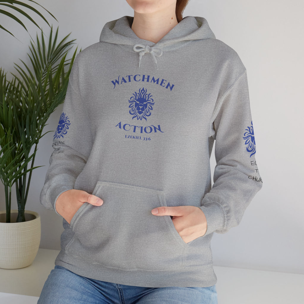 Watchmen Action Hoodie — Vintage Crest Graphic Sweatshirt