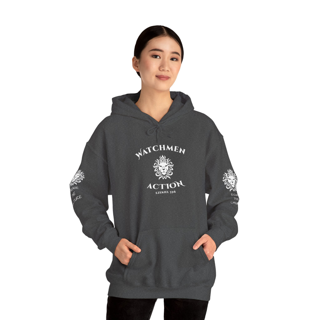 Watchmen Action Hoodie — Vintage Crest Graphic Sweatshirt