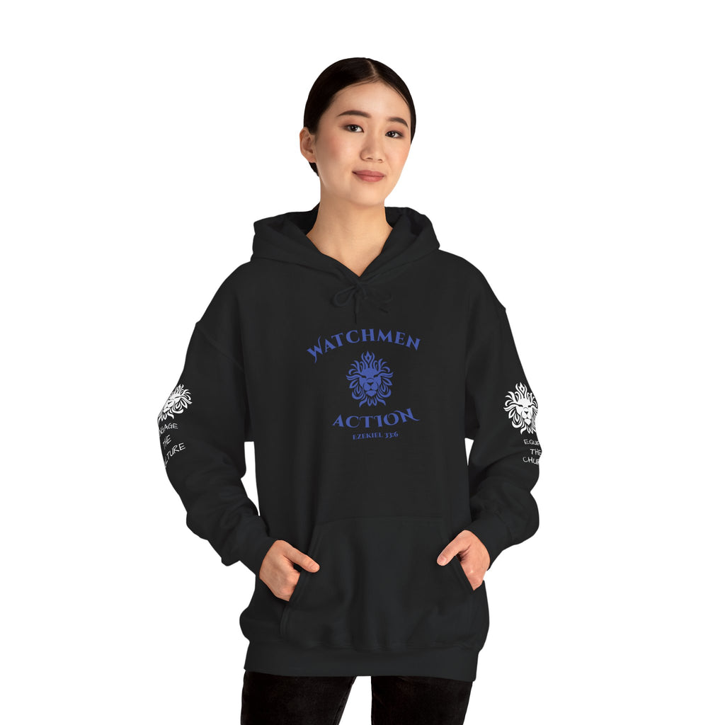 Watchmen Action Hoodie — Vintage Crest Graphic Sweatshirt
