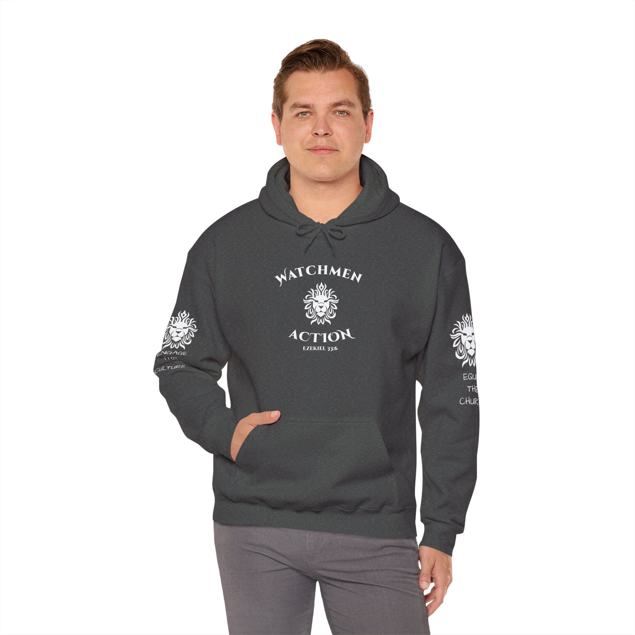 Watchmen Action Hoodie — Vintage Crest Graphic Sweatshirt