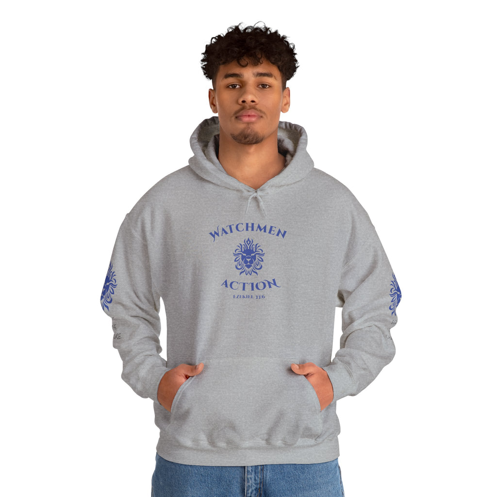 Watchmen Action Hoodie — Vintage Crest Graphic Sweatshirt
