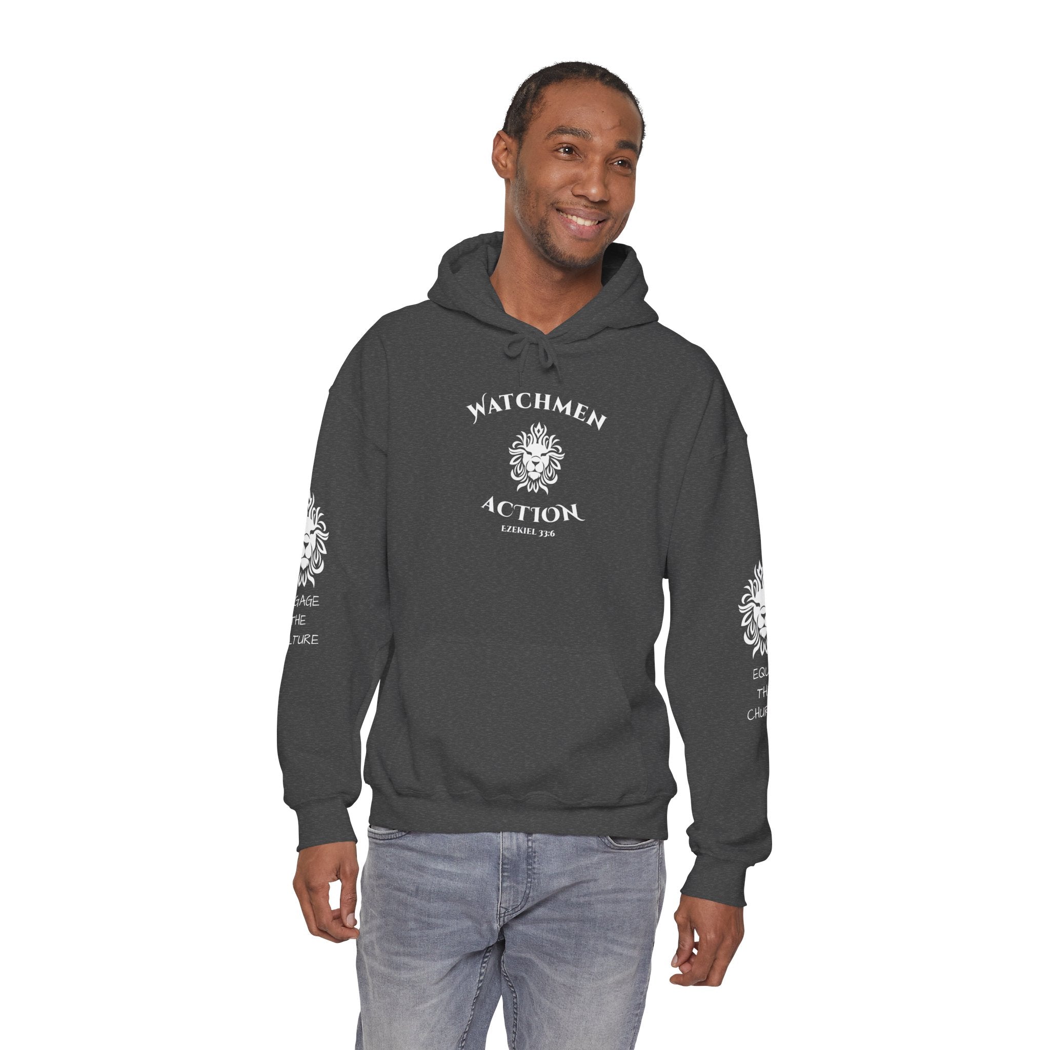Watchmen Action Hoodie — Vintage Crest Graphic Sweatshirt